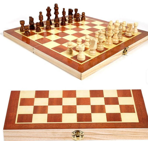 Large chess wooden - set, folding