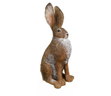 Resin hare ornament rustic - resin, –