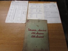 VESPA SPRINT, 125,150 Super genuine illustrated factory parts catalogue, 1967