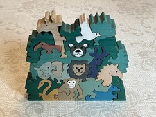 Very Rare Find. 3D Vintage Wooden Animal Puzzle