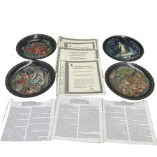 Vintage Russian Fairy Tale Legends Plates X4 & Certificates Unboxed
