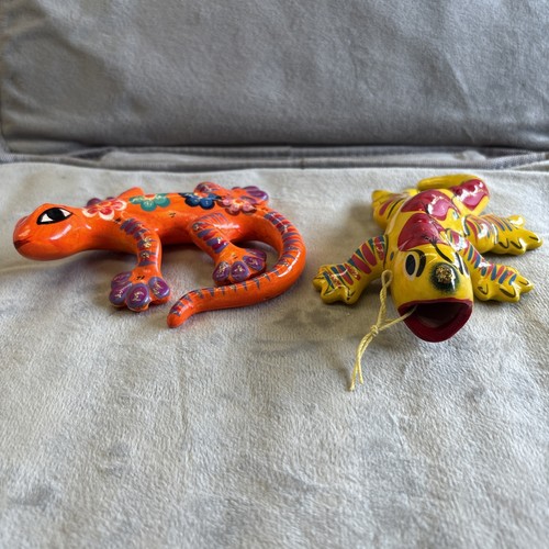 Colorful lizard figurines - lizard,