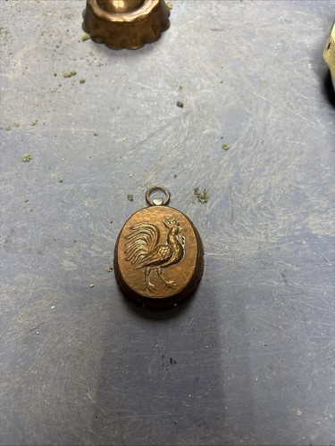 Vtg rooster mini copper tin - mini,