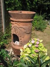 Garden Outdoor Large Terracotta Clay Chiminea Patio Heater Stove Barbeque Grill