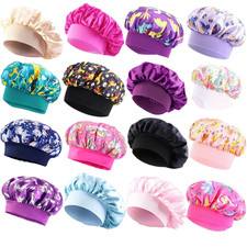 Kids Silk Hair Bonnets Girls Sleeping Head Cap Children Night Protective Cap