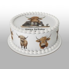 Highland Cow pre-cut Edible