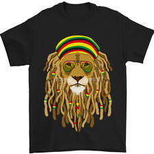 Dreadlock Rasta Lion Jamaica Jamaican Mens T-Shirt 100% Cotton