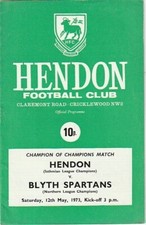 PROGRAMME - HENDON v BLYTH
