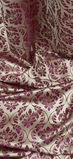 Gold Hot Pink Damask Brocade