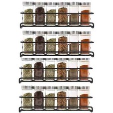 4x Metal Spice Herb Jar Rack