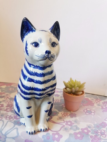 Vintage ceramic cat - ceramic,