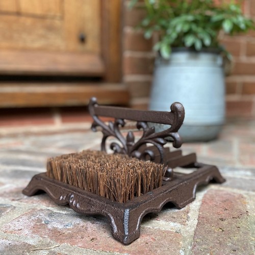 Cast iron ornate boot - cast, scraper