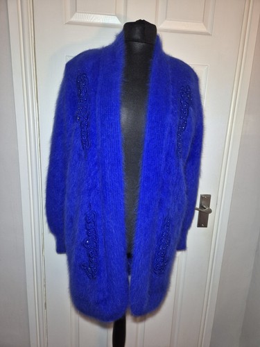 Angora cardigan embroidered - cardigan,