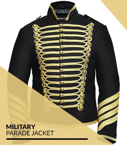 Mens black gold hussar - mens,