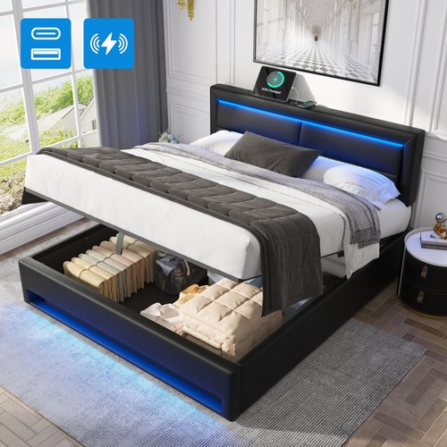 Led upholstered ottoman - upholstered,