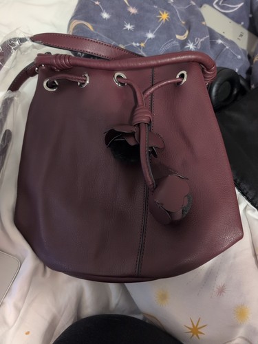 Zara faux leather burgandy - zara,