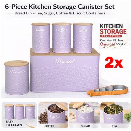 6pcs kitchen storage - kitchen, tins