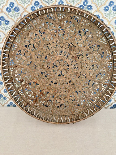 Moroccan style filigree brass