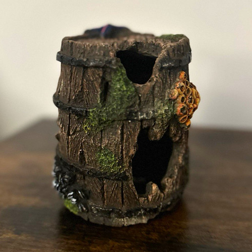 Aquarium faux wooden - wooden, barrel