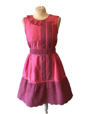 LUELLA Silk / Lace Pink Dress (Uk 8)