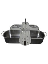 Stainless Steel Fish Poacher with Lid & Perforated Steaming Rack – for Cooking