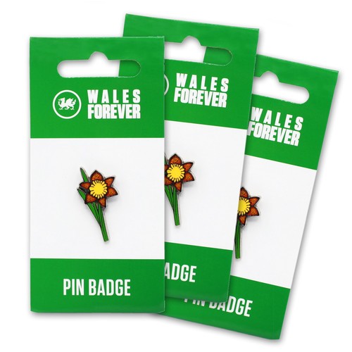 Wales yellow daffodil pin - yellow,