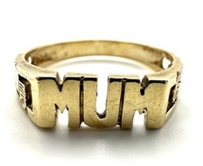 9ct Gold Mum Ring 9K Yellow Gold Mum Ring Mum Ring For Her Mummy Mama Wife Love