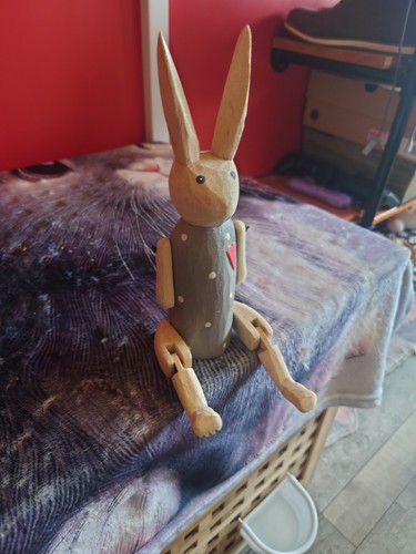 Wooden rabbit hanging leg - rabbit,