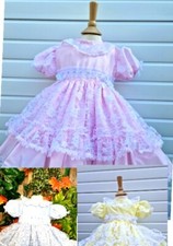 DREAM 0-7 years BABY GIRLS Romany frilly  netted layers  dress pink blue lemon 