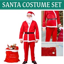 Adult Men's Santa Claus Costume Father Christmas Fancy Dress Budget Outfit Suit