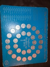 Esso The 1970 England World Cup Football Coin Collection on Blue Board Complete