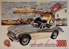 Austin Healey 3000 Rare Vintage A1 Car Poster