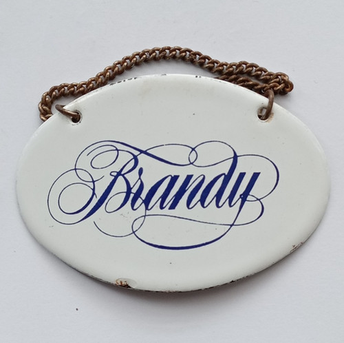 Vintage metal decanter label - decanter,