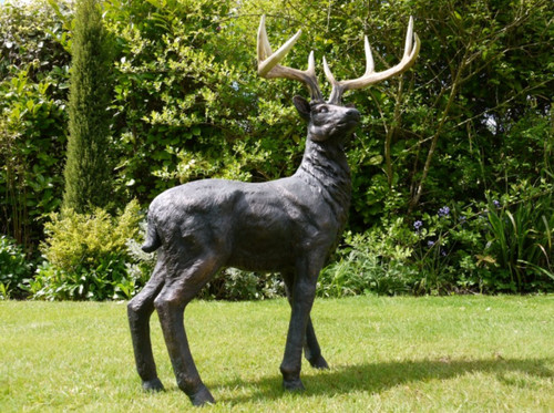 Large resin stag deer - resin, with
