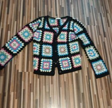 Colourful Crochet Cardigan -  Hippie Boho Bohemian Size UK 10-12