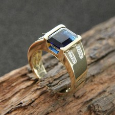 3Ct Emerald Cut Blue Sapphire