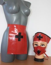 Fetish Latex Nurse Outfit 3 piece one size
