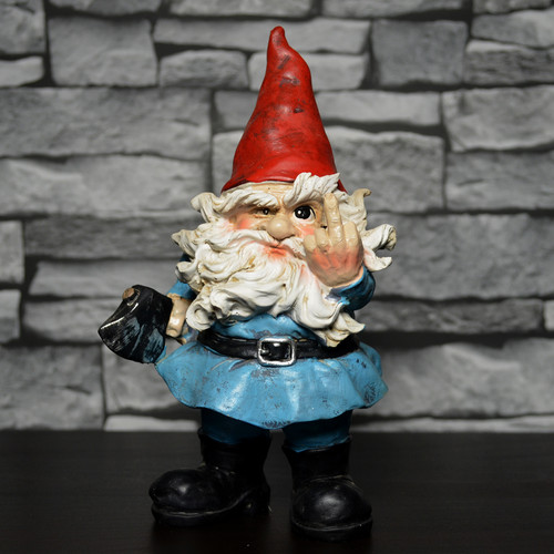 Rude gnome middle finger - rude,