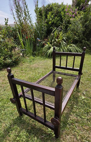 Large antique doll bed app - doll,
