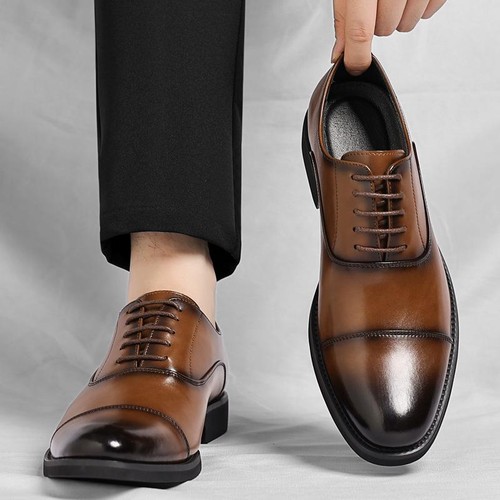 Men brown gradient - brown, leather