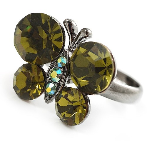 Small olive green crystal - small,