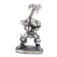 Medieval Knight Swinging Axe 28mm Metal Unpainted