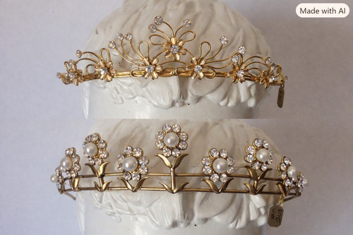 Tiara headband gold plated - gold,