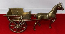 Vintage brass horse and cart - vintage,