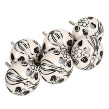 6 Pcs Black Tillandsia Ceramic