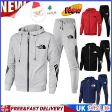2025 UK North Mens Tracksuit Full Set Long Sleeve Hoodie Top and Jogging Bottoms