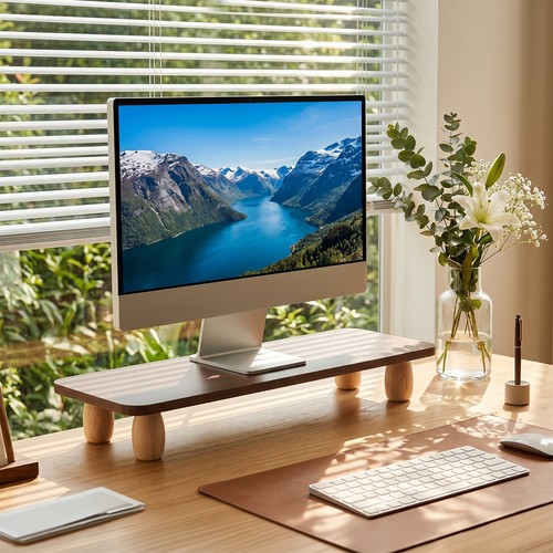Desktop monitor stand - desktop, wooden