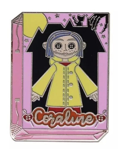 Coraline doll pin enamel metal - doll,