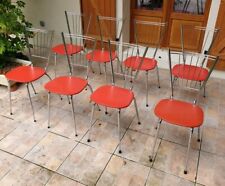 JOB LOT 8 ORIGINAL 1950s/60s VINTAGE FRENCH  VINYL & CHROME BISTRO/DINER CHAIRS