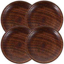  4 Pcs Wooden Serving Plates